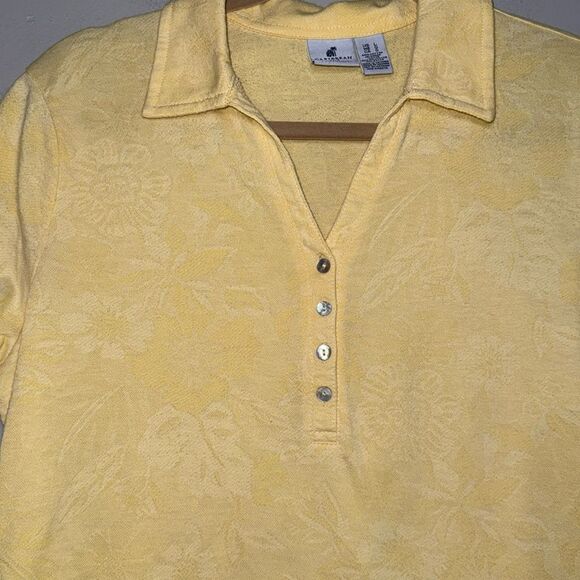 Caribbean Joe Yellow Fitted Polo Button Down Shirt - Picture 4 of 13